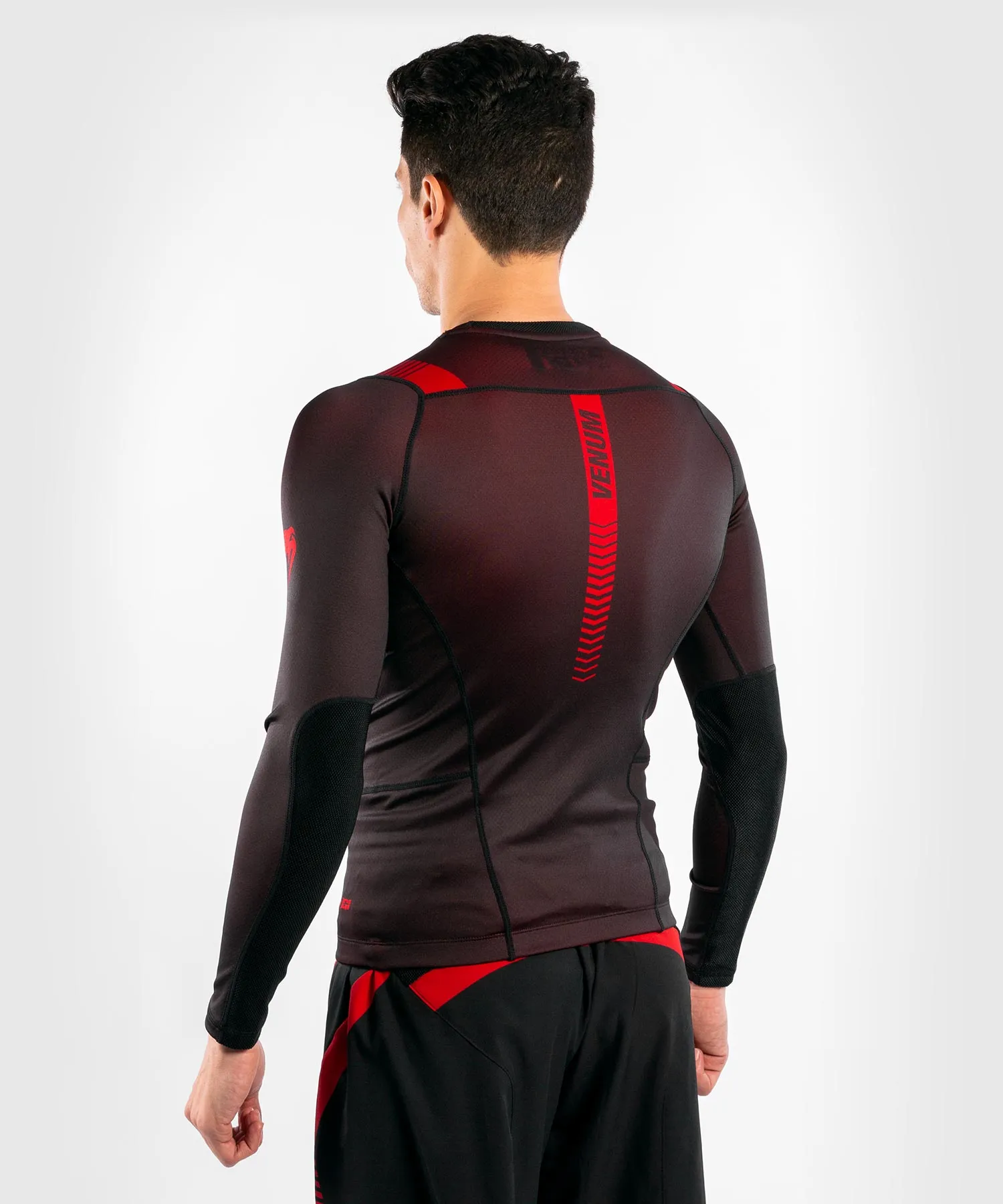 Venum No Gi 3.0 compressie-T-shirt - lange mouwen - Zwart/Rood
