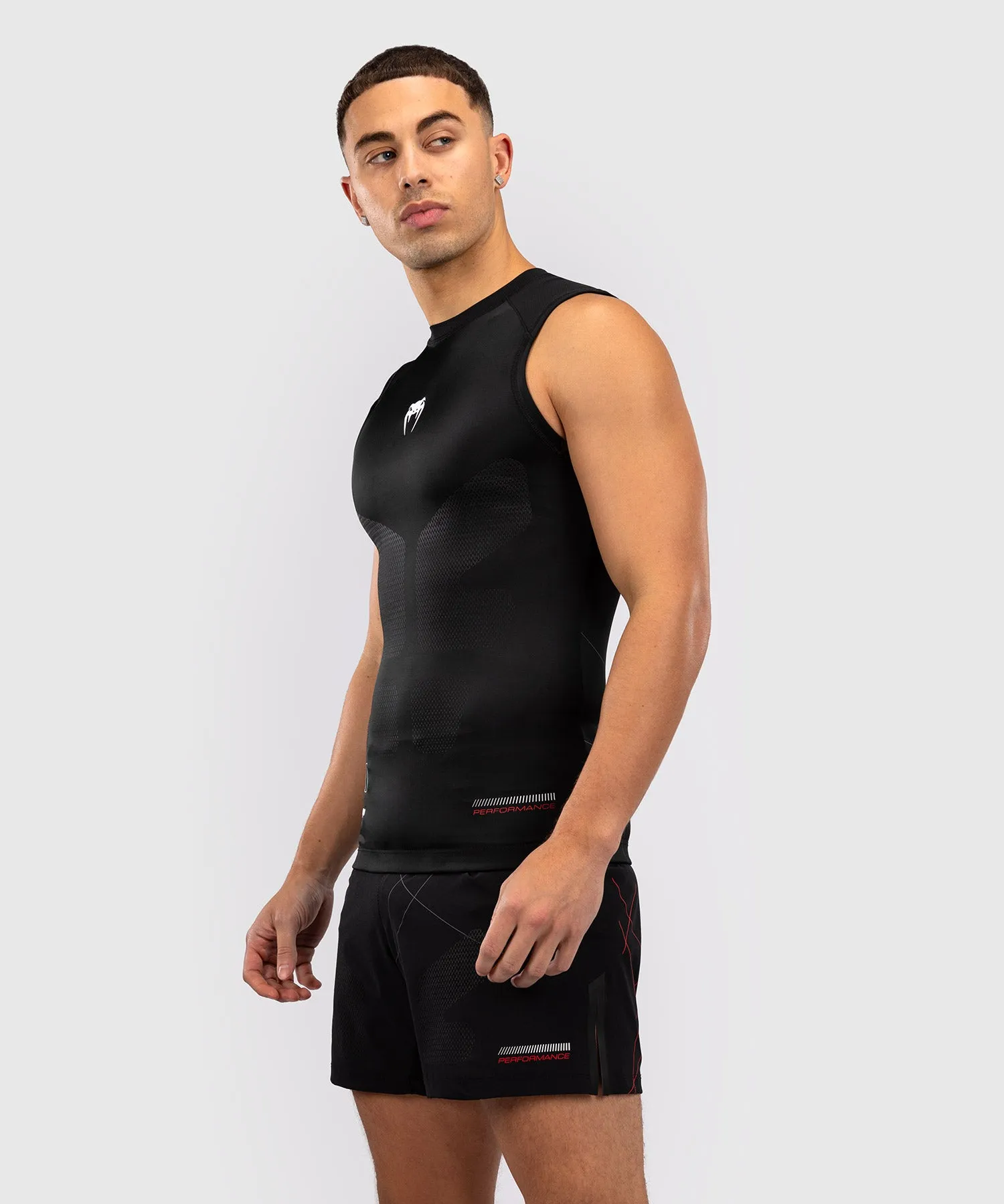 Venum Tactical XT Heren Mouwloze Rashguard - Zwart/Vuurrood