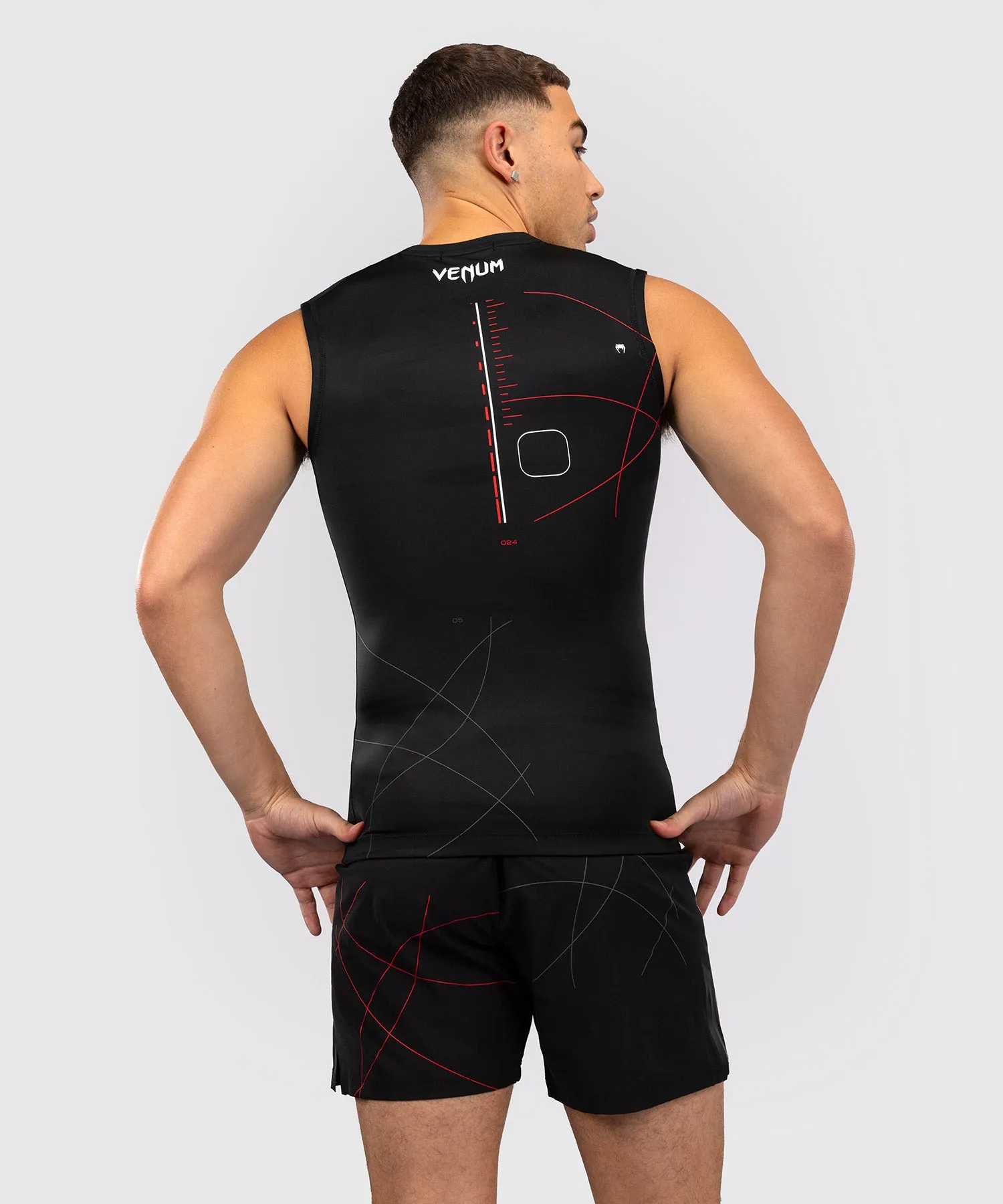 Venum Tactical XT Heren Mouwloze Rashguard - Zwart/Vuurrood