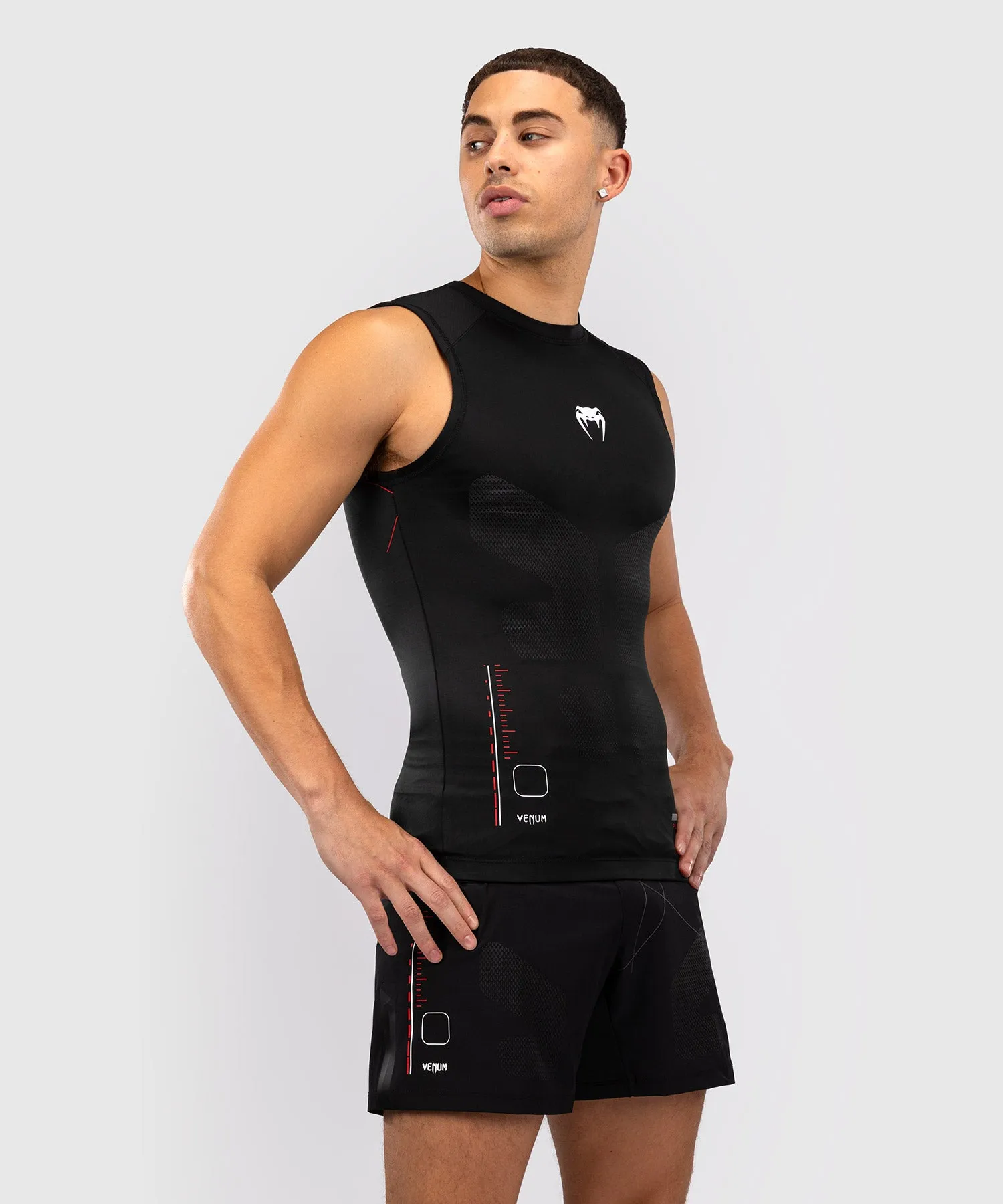 Venum Tactical XT Heren Mouwloze Rashguard - Zwart/Vuurrood