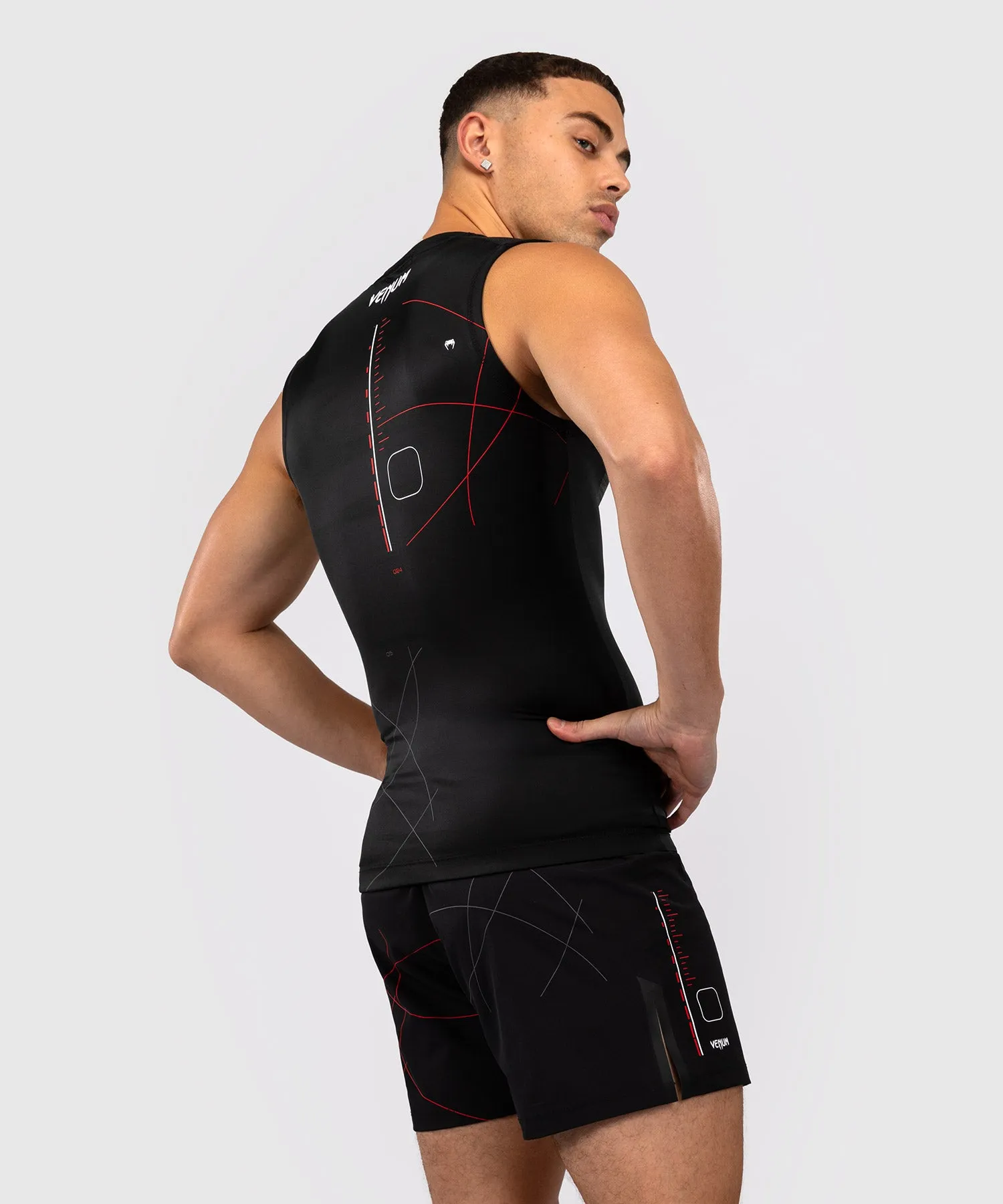 Venum Tactical XT Heren Mouwloze Rashguard - Zwart/Vuurrood