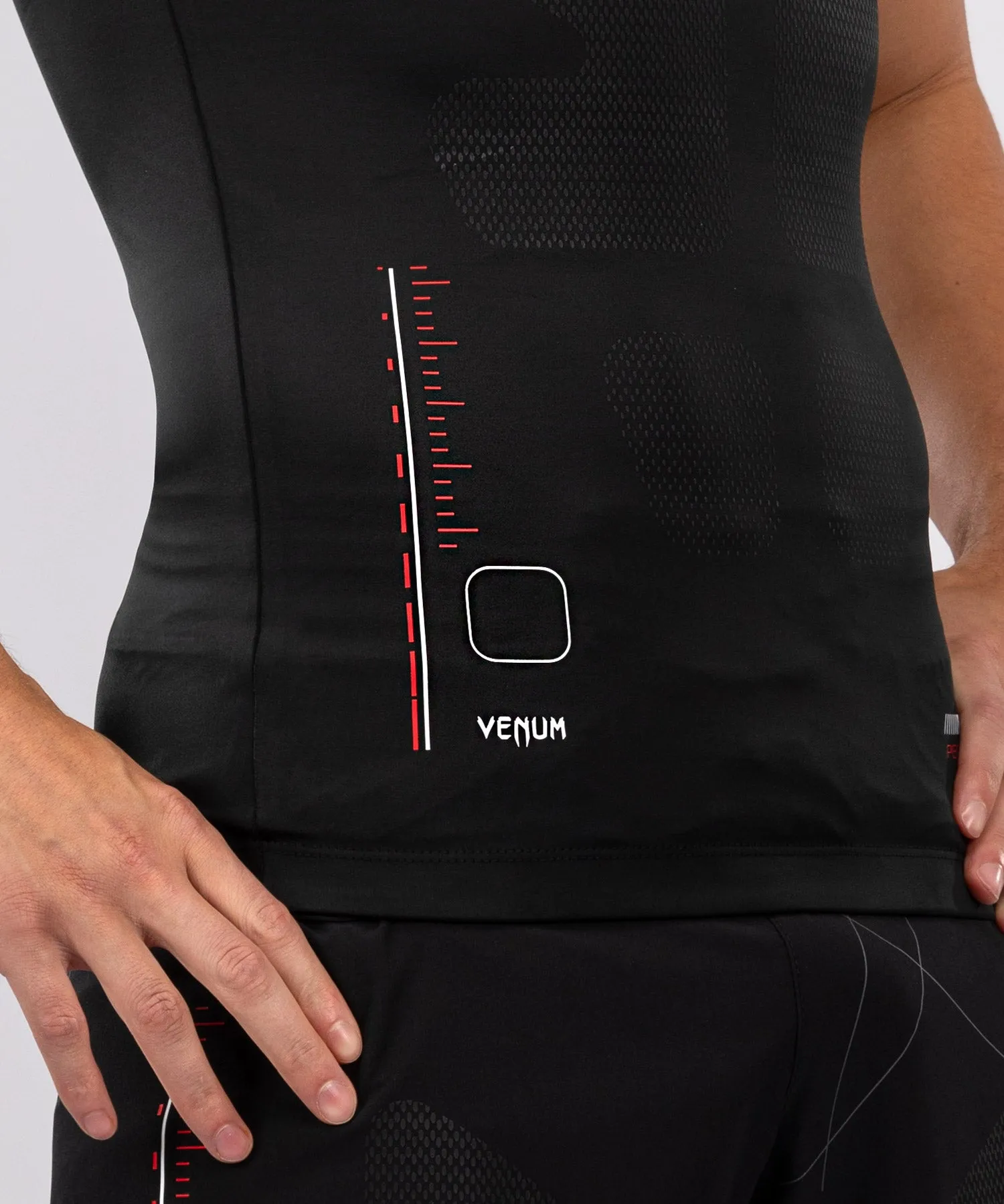 Venum Tactical XT Heren Mouwloze Rashguard - Zwart/Vuurrood