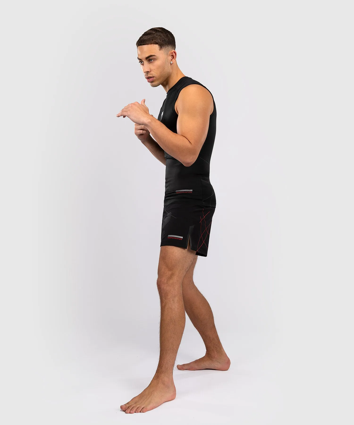 Venum Tactical XT Heren Mouwloze Rashguard - Zwart/Vuurrood