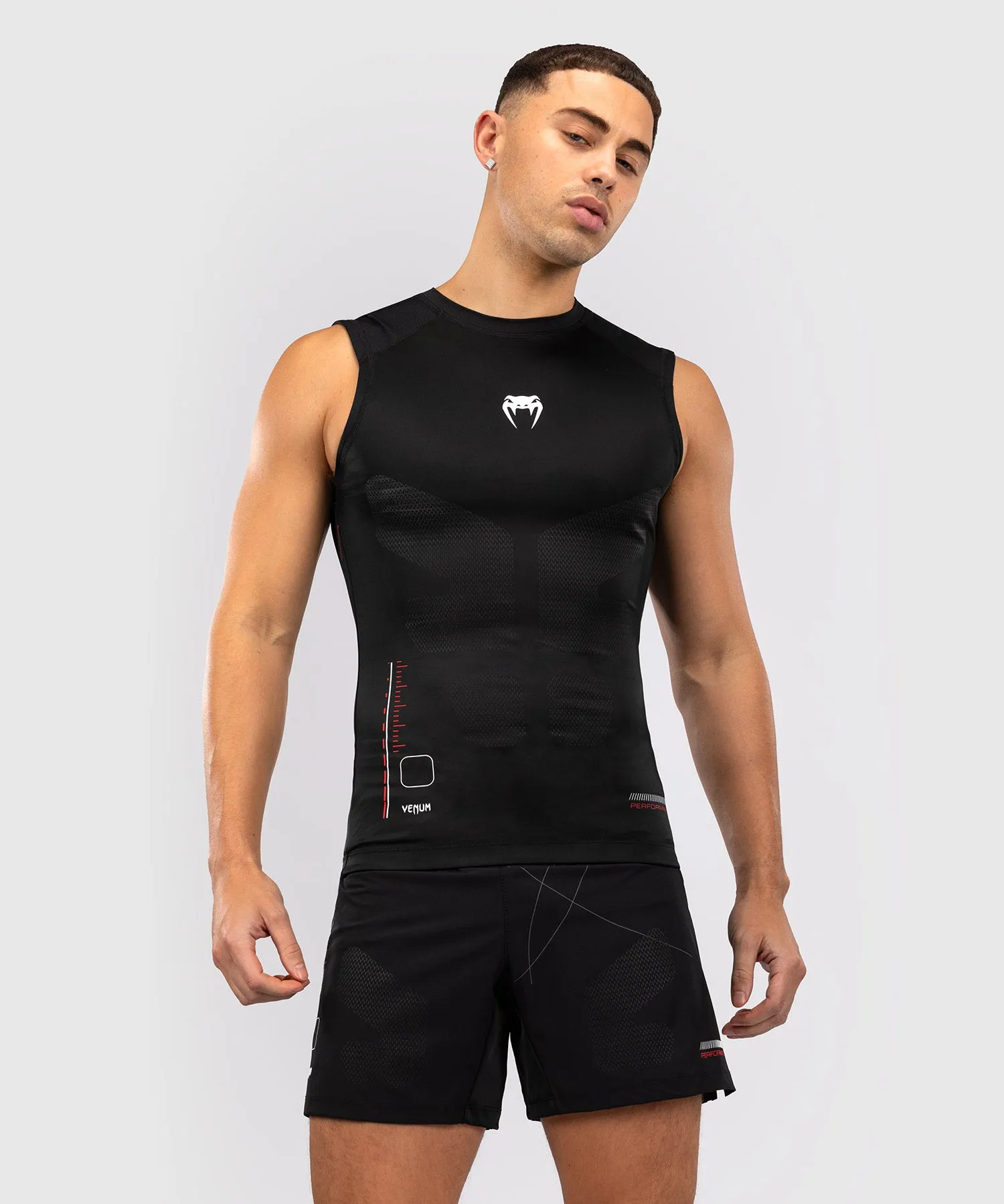 Venum Tactical XT Heren Mouwloze Rashguard - Zwart/Vuurrood