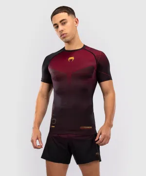Venum Tactical XT Heren-Rashguard met korte mouwen - Zwart/Bourgondië/Goud