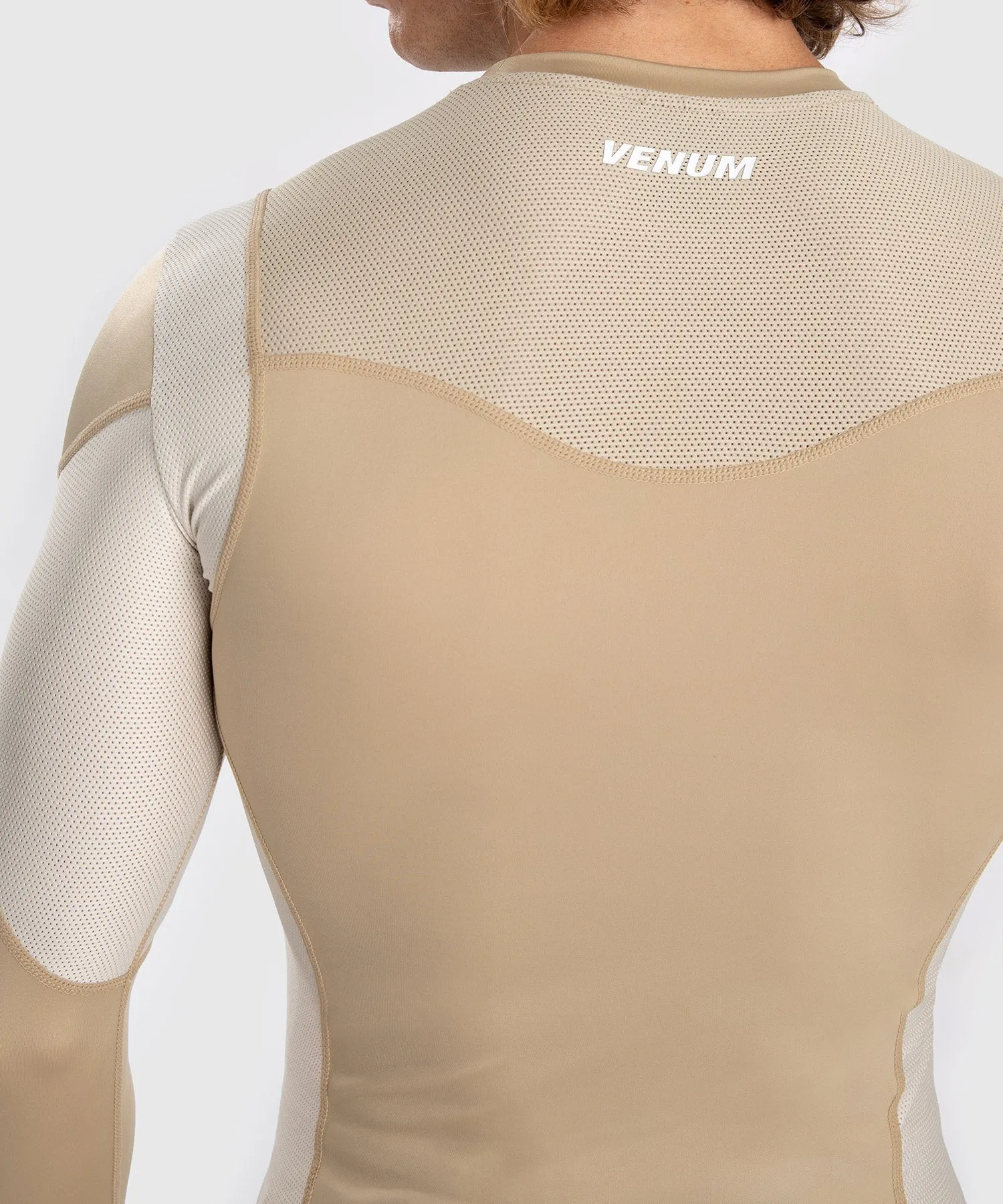 Venum Tempest Heren Lange Mouwen Rashguard - Beige/Zand