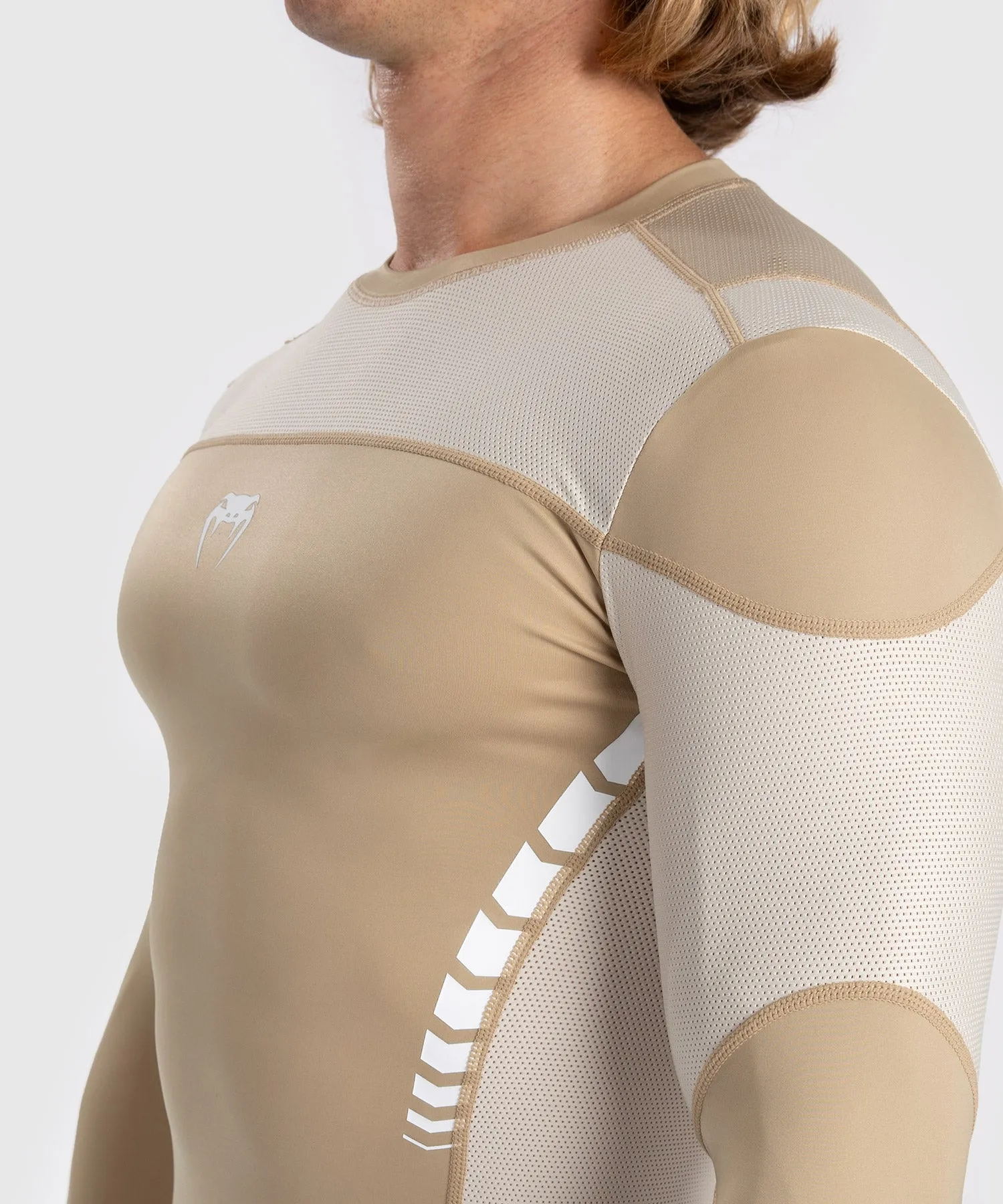 Venum Tempest Heren Lange Mouwen Rashguard - Beige/Zand