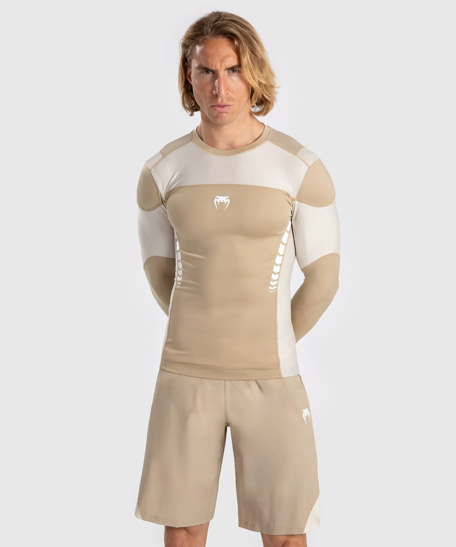 Venum Tempest Heren Lange Mouwen Rashguard - Beige/Zand
