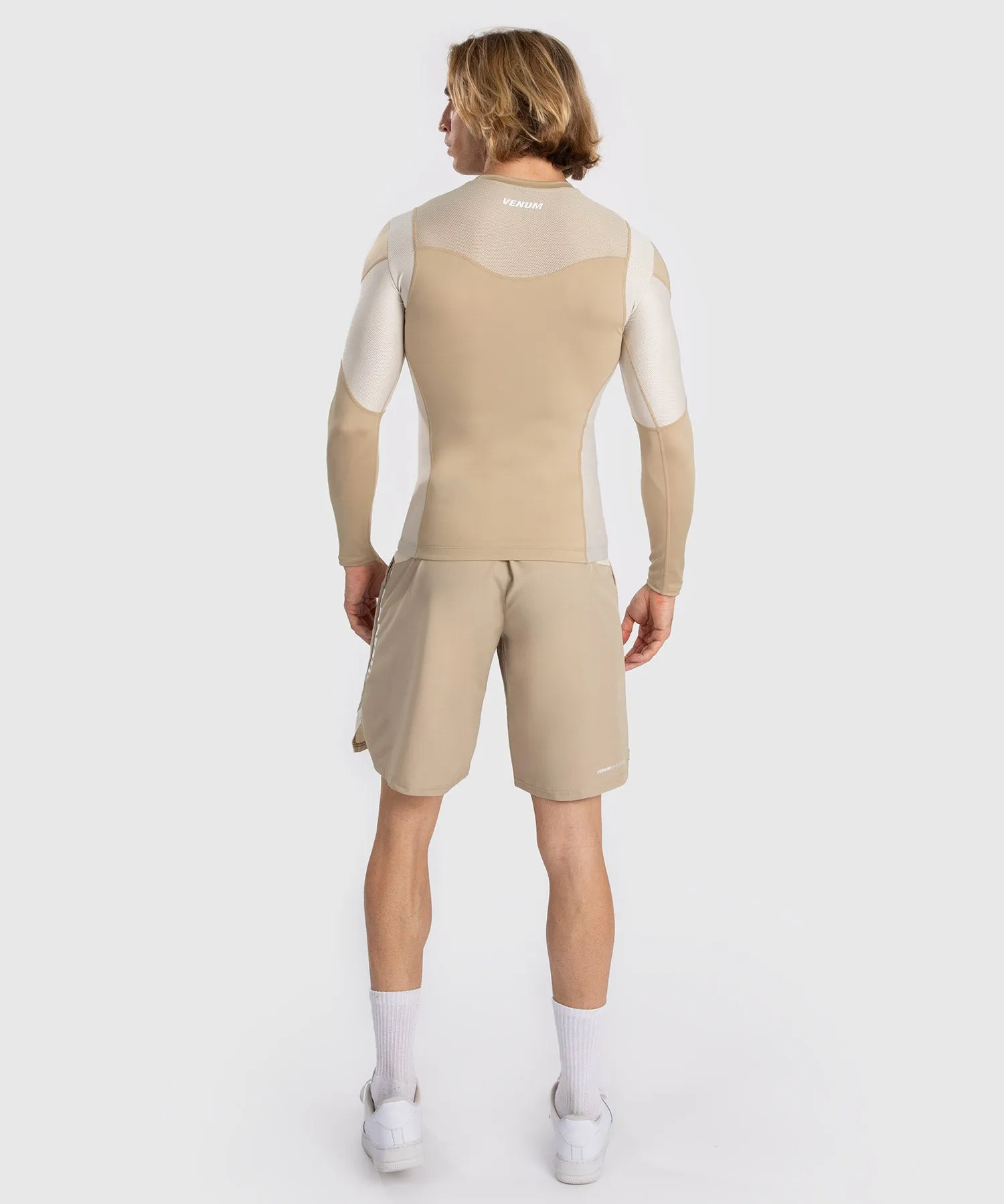 Venum Tempest Heren Lange Mouwen Rashguard - Beige/Zand
