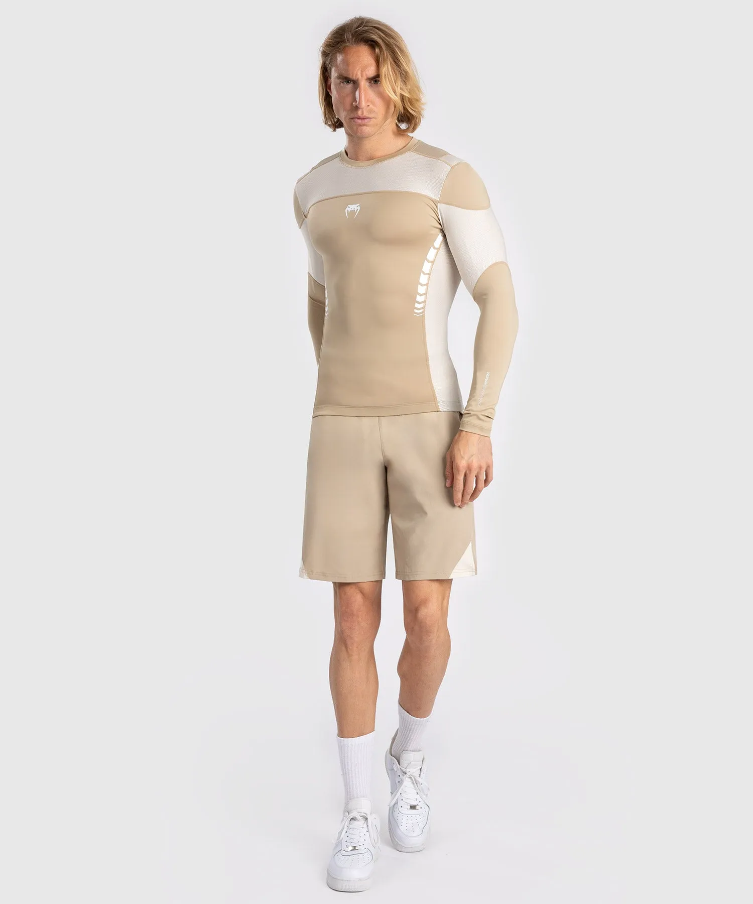 Venum Tempest Heren Lange Mouwen Rashguard - Beige/Zand