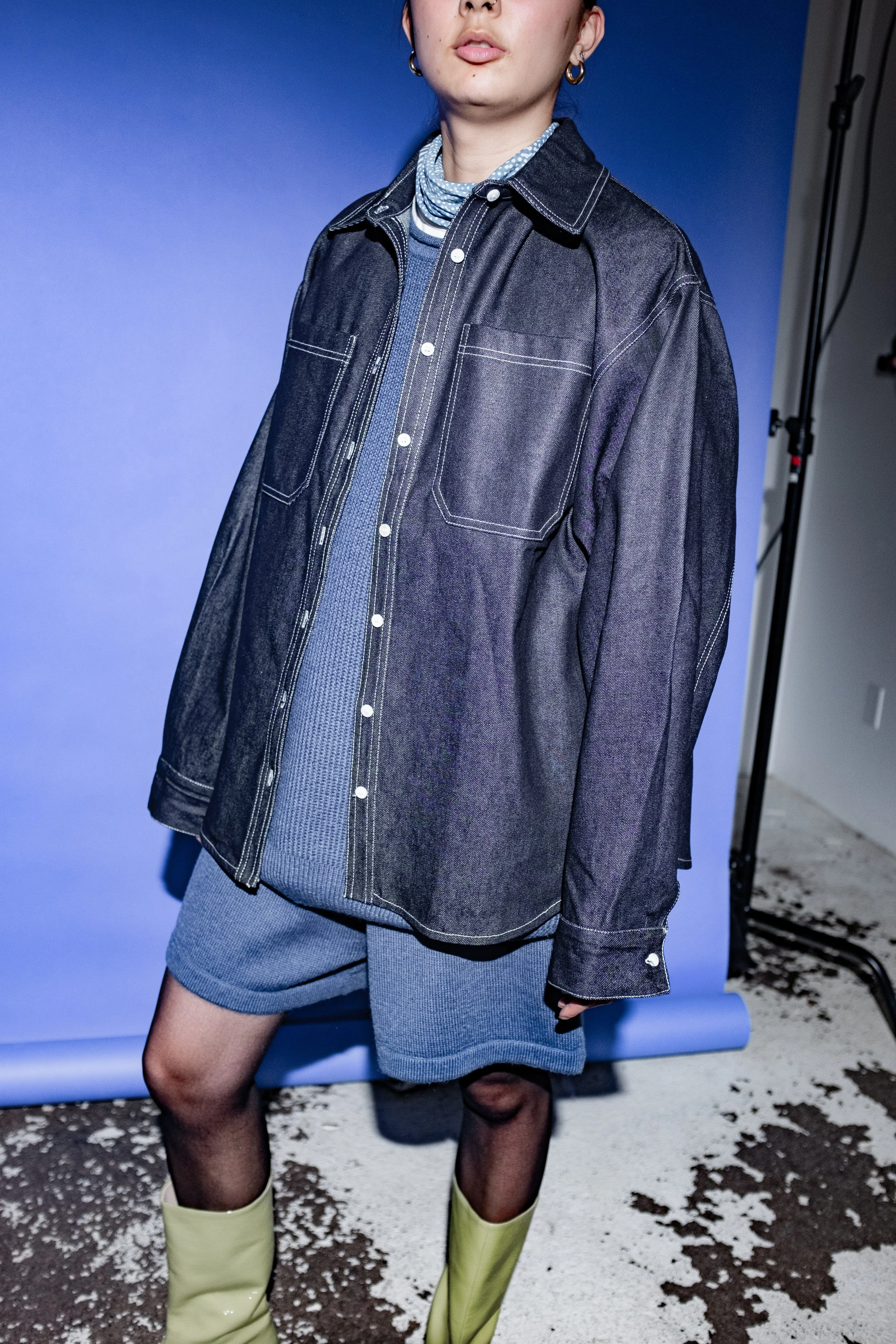 Vera Knit Vest in Denim Blue