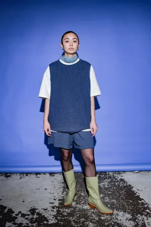 Vera Knit Vest in Denim Blue