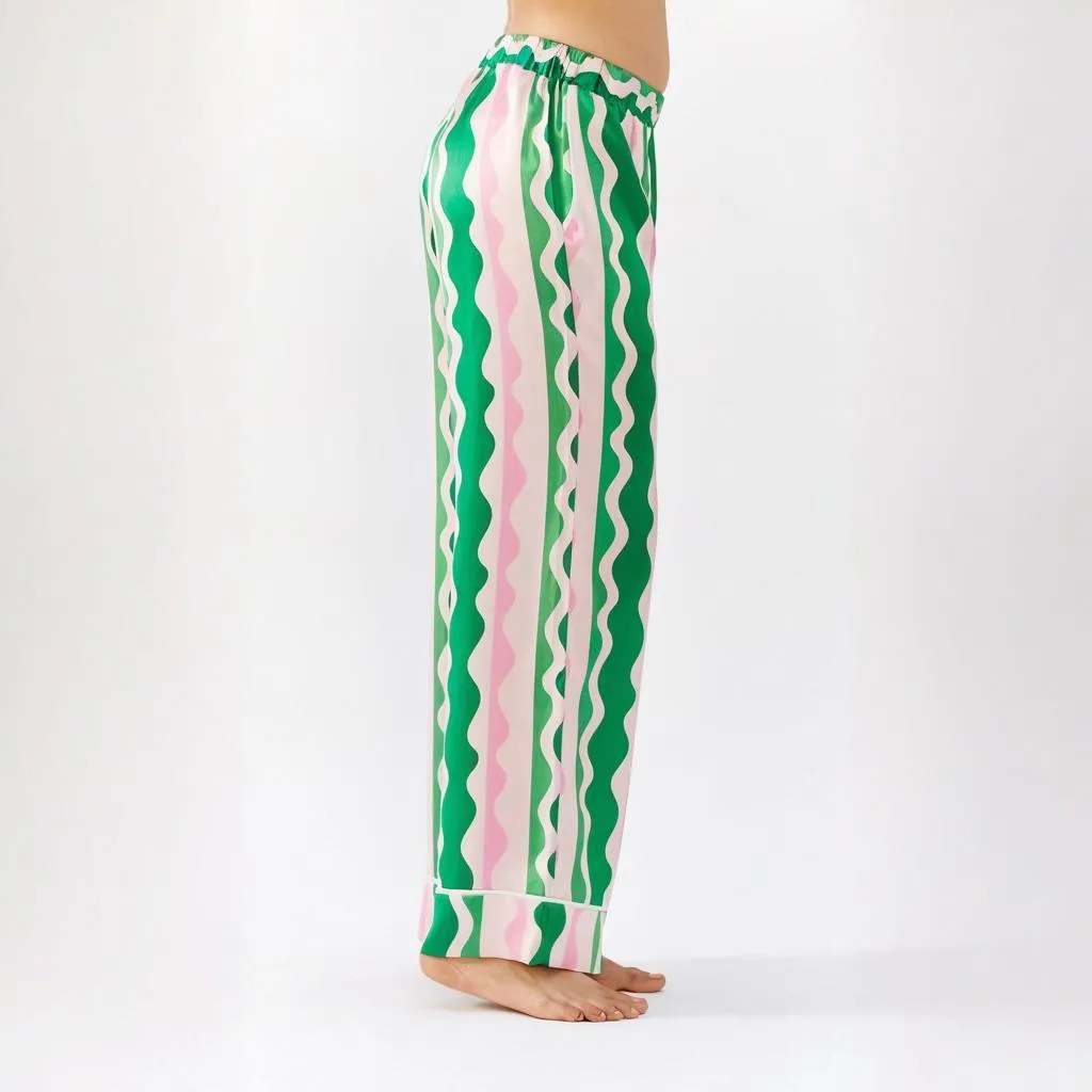 Vibrant Long Sleeve Relaxed Fit Striped Pajama Set