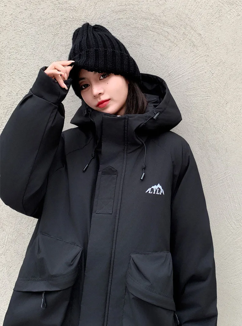 Water-Resistant Hooded Puffer Jacket Suitable for Climbing
