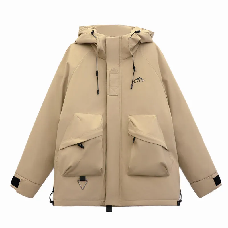 Water-Resistant Hooded Puffer Jacket Suitable for Climbing