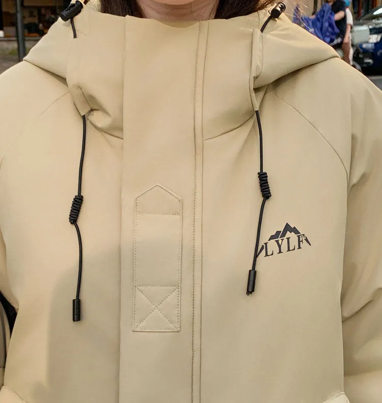 Water-Resistant Hooded Puffer Jacket Suitable for Climbing