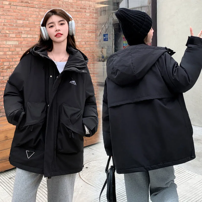 Water-Resistant Hooded Puffer Jacket Suitable for Climbing
