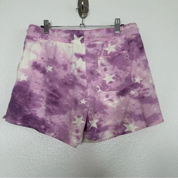 Wildfox Purple Star Tiedye Lounge Short Set Medium