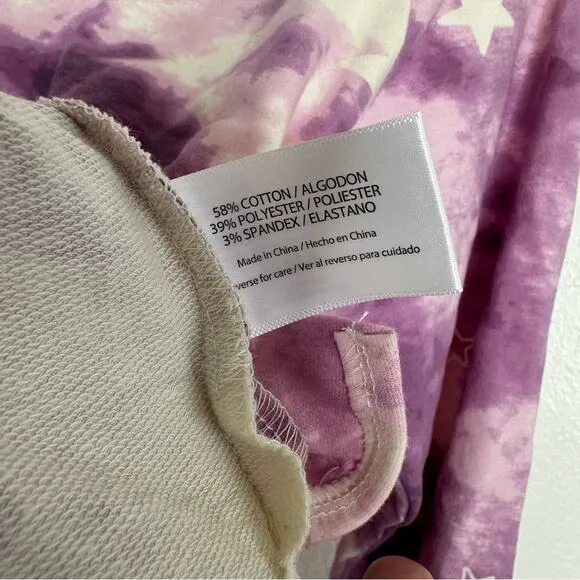 Wildfox Purple Star Tiedye Lounge Short Set Medium