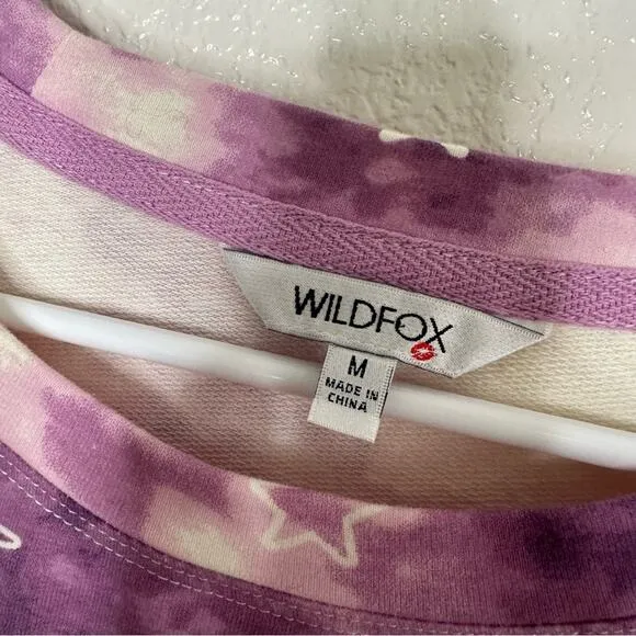 Wildfox Purple Star Tiedye Lounge Short Set Medium