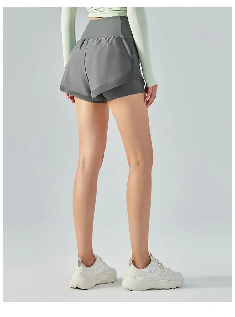 Women Athletic Shorts | High Waisted Yoga Shorts with Inner Liner