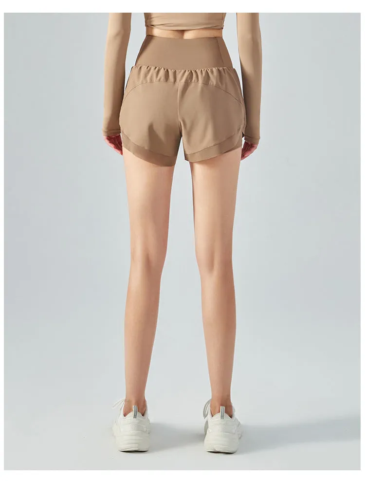 Women Athletic Shorts | High Waisted Yoga Shorts with Inner Liner