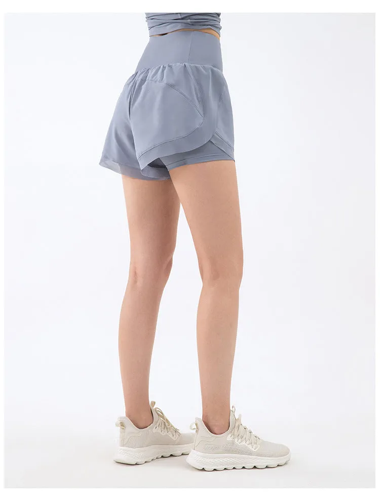 Women Athletic Shorts | High Waisted Yoga Shorts with Inner Liner