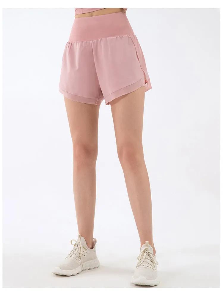 Women Athletic Shorts | High Waisted Yoga Shorts with Inner Liner