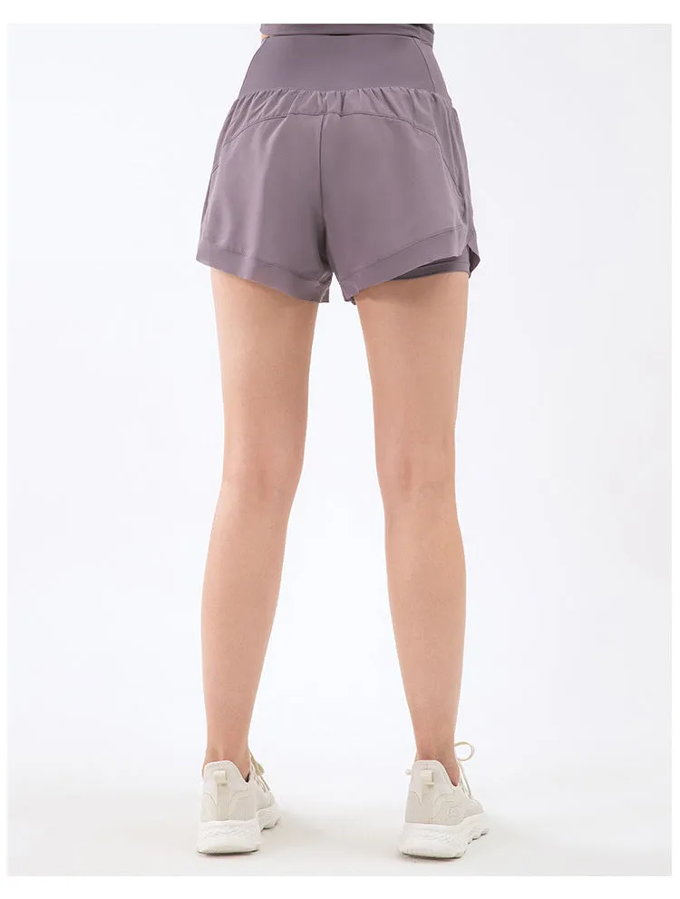 Women Athletic Shorts | High Waisted Yoga Shorts with Inner Liner