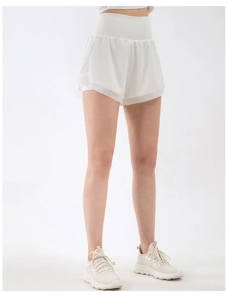 Women Athletic Shorts | High Waisted Yoga Shorts with Inner Liner