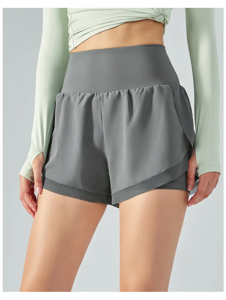 Women Athletic Shorts | High Waisted Yoga Shorts with Inner Liner