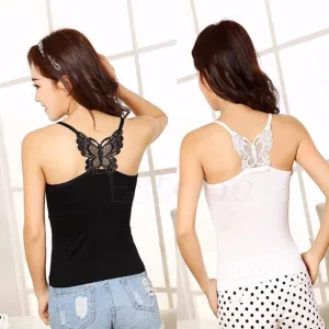 Women Lady Lace Strap Sleeveless Shirt Vest Blouse Tank Tops