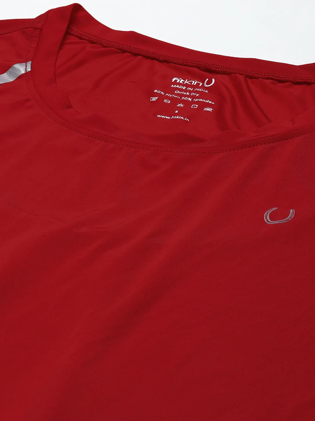 Women Red Anti Odour Cut-Out Sports T-shirt