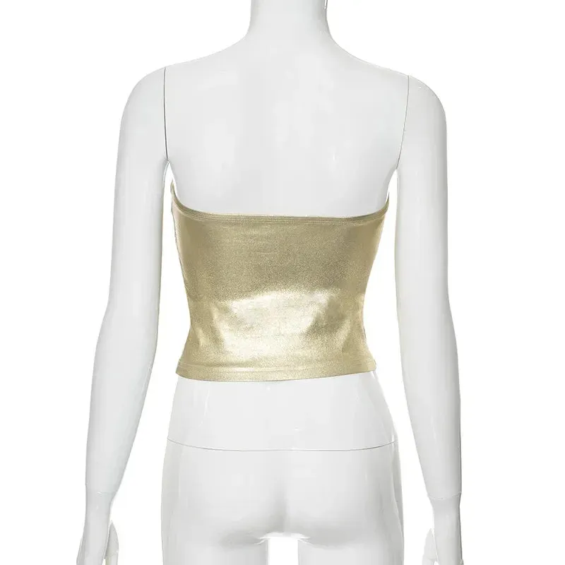 Women Sleeveless Bustier Tube Top
