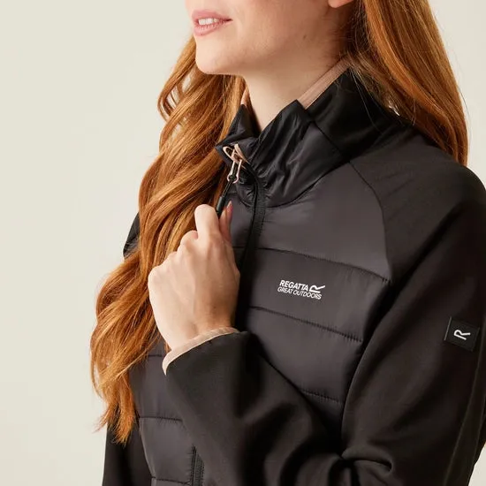 Women's Clumber V Hybrid Jacket Black Warm Taupe
