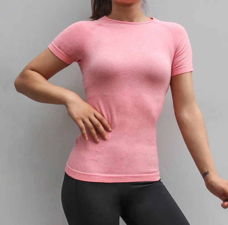 Women's Compression Gym Shirt Short Sleeve Running Athletic T-Shirt Workout Tops