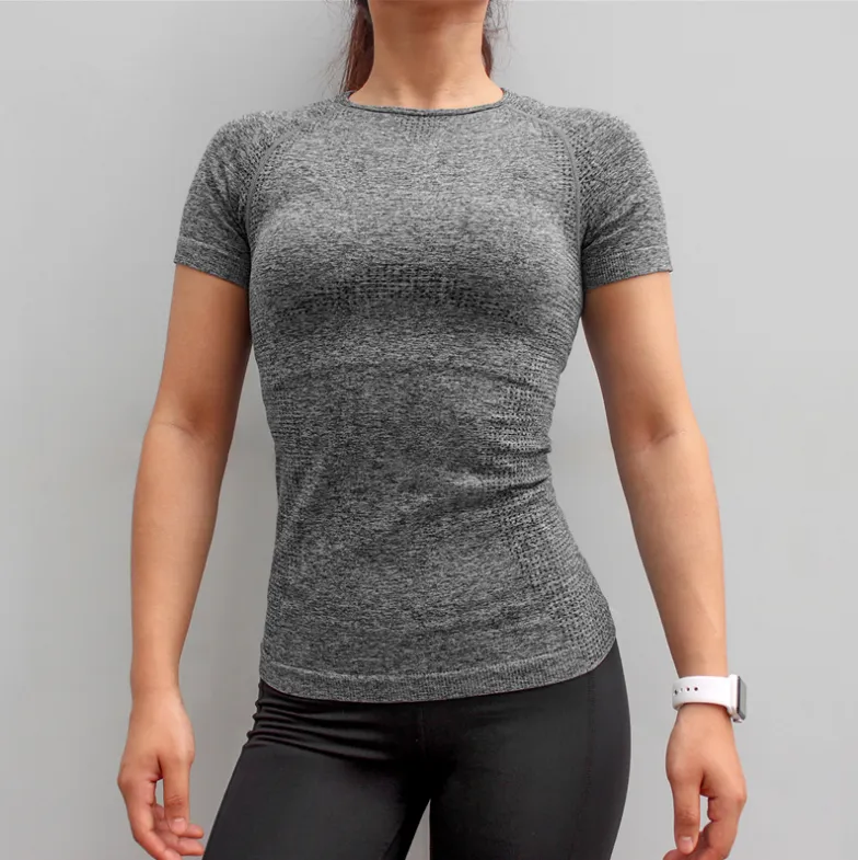 Women's Compression Gym Shirt Short Sleeve Running Athletic T-Shirt Workout Tops