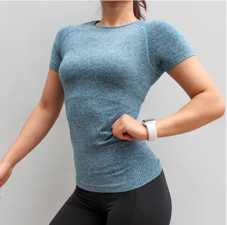Women's Compression Gym Shirt Short Sleeve Running Athletic T-Shirt Workout Tops