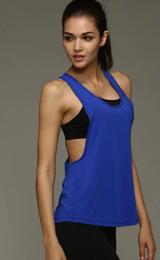Women's Tank Tops Quick Drying Loose Fitness Sleeveless Vest Workout Top Exercise T-shirt
