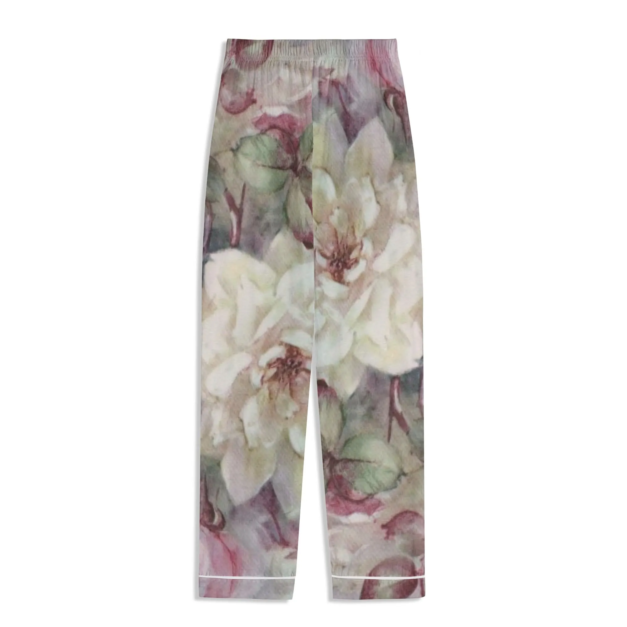Womens Vintage Floral Print Long Sleeved Pajama Set