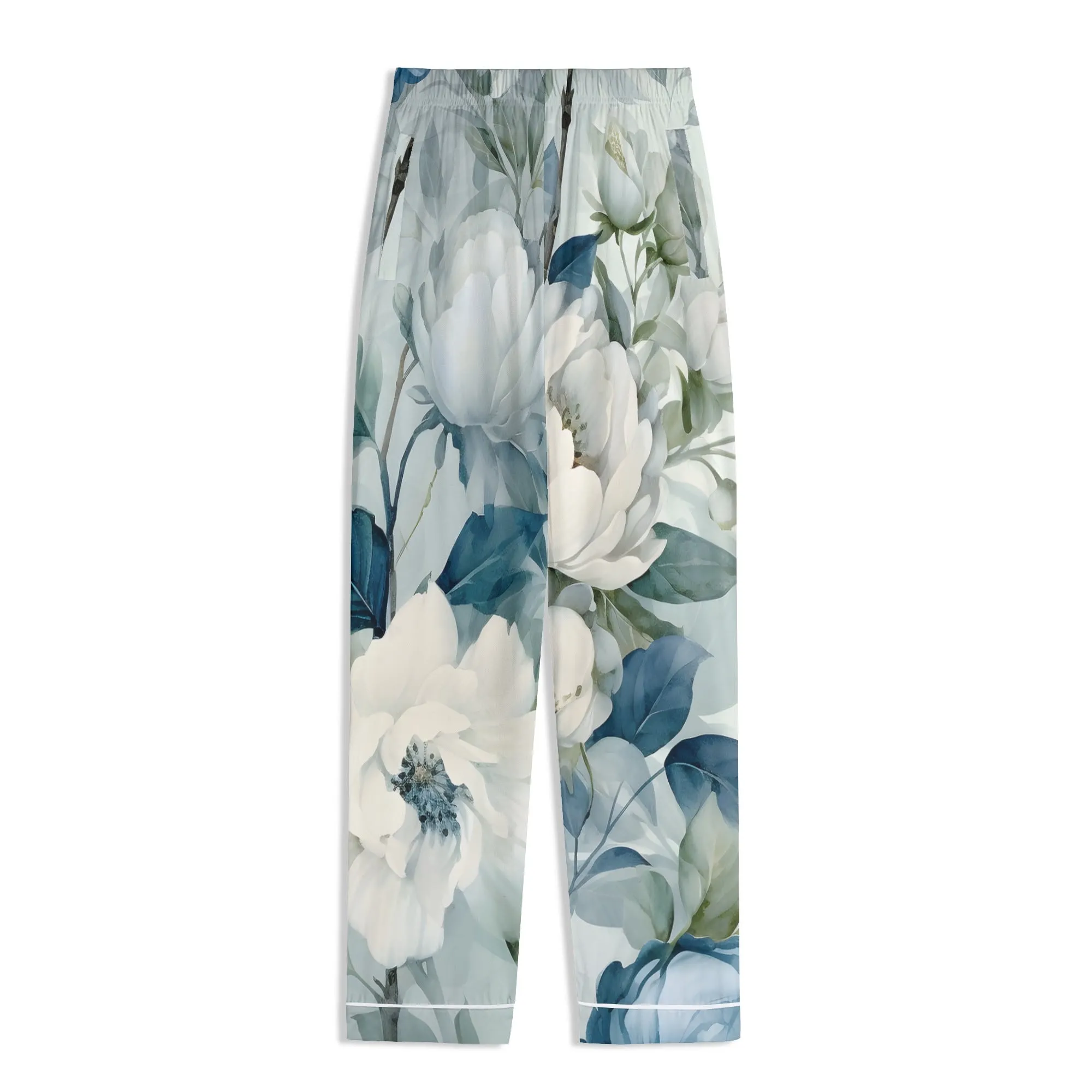 Womens Vintage Floral Print Long Sleeved Pajama Set