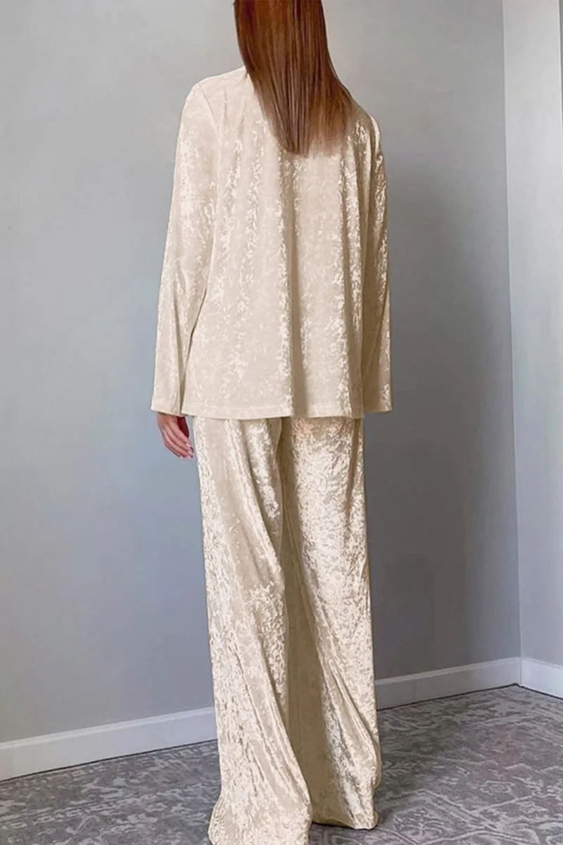 XK0271 Velour Shirt and Pants Set