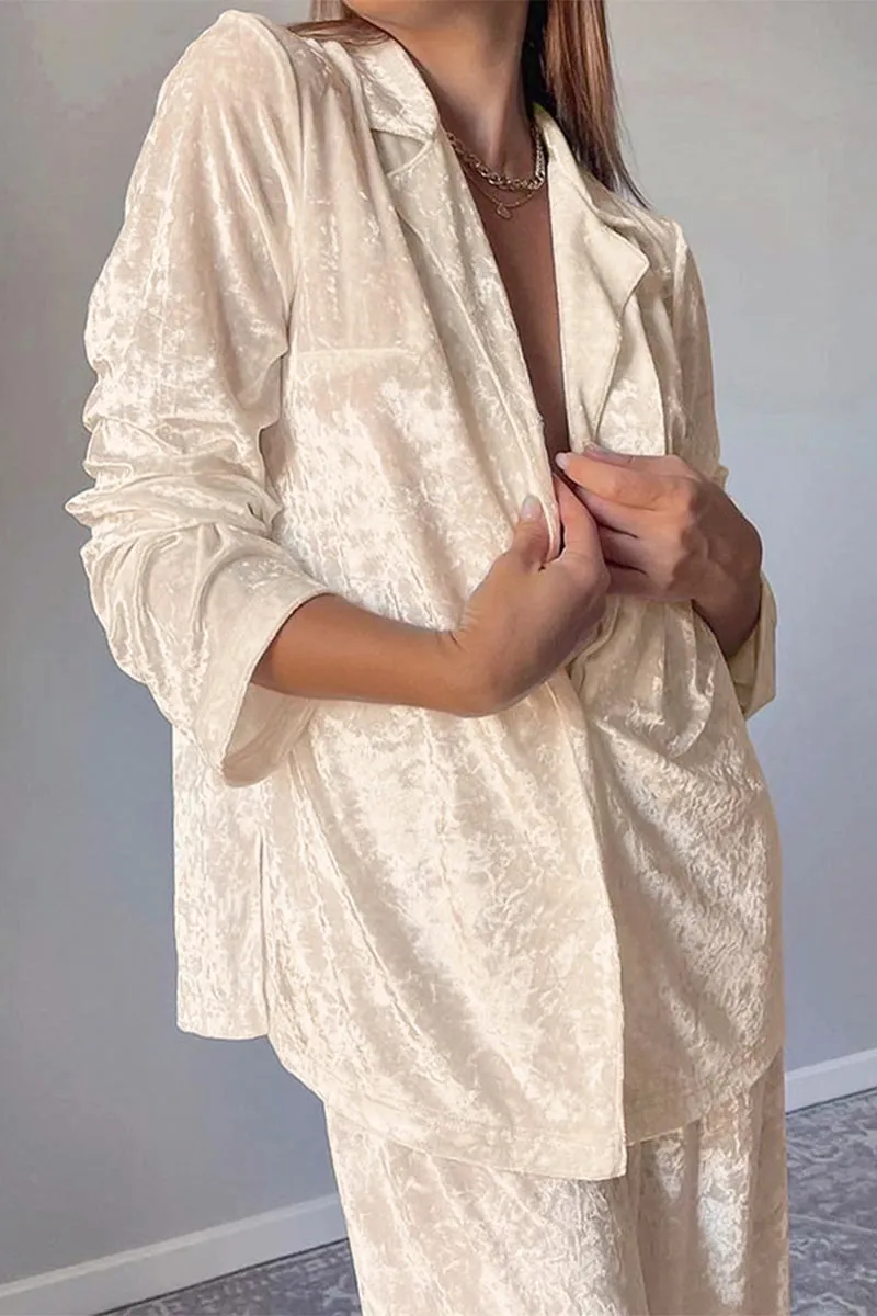 XK0271 Velour Shirt and Pants Set