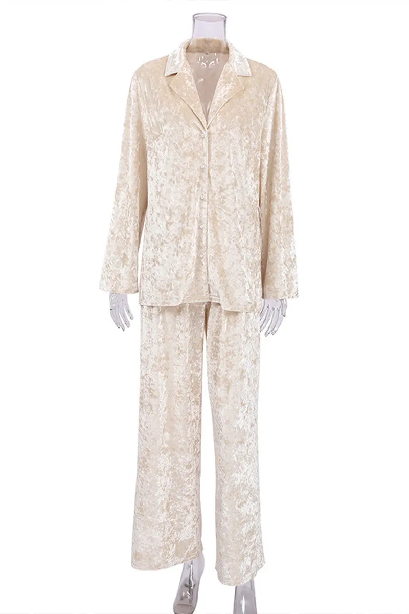 XK0271 Velour Shirt and Pants Set