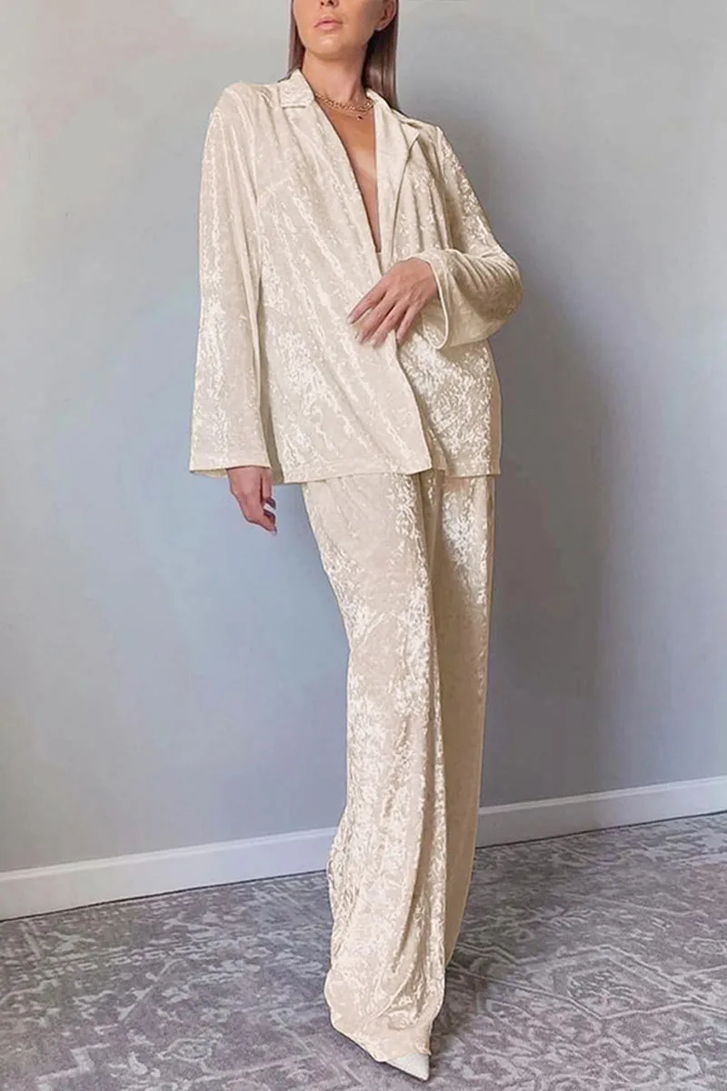XK0271 Velour Shirt and Pants Set