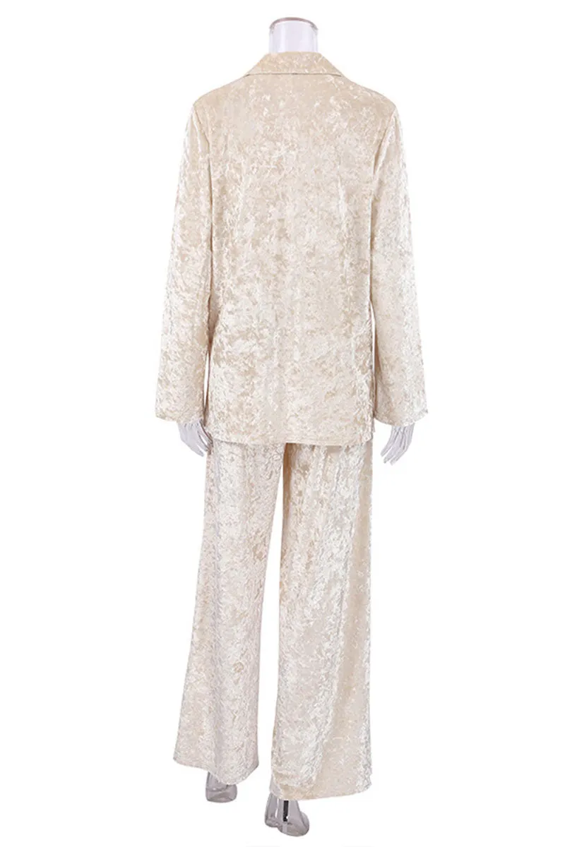 XK0271 Velour Shirt and Pants Set