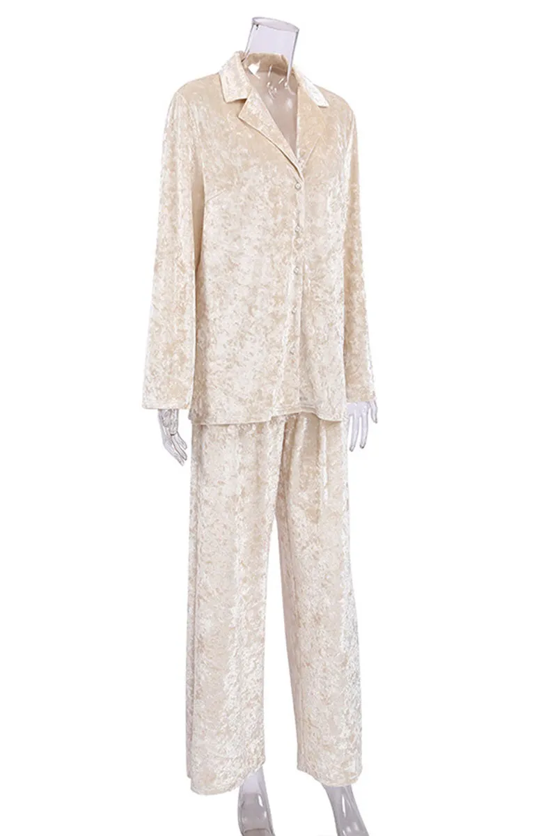 XK0271 Velour Shirt and Pants Set