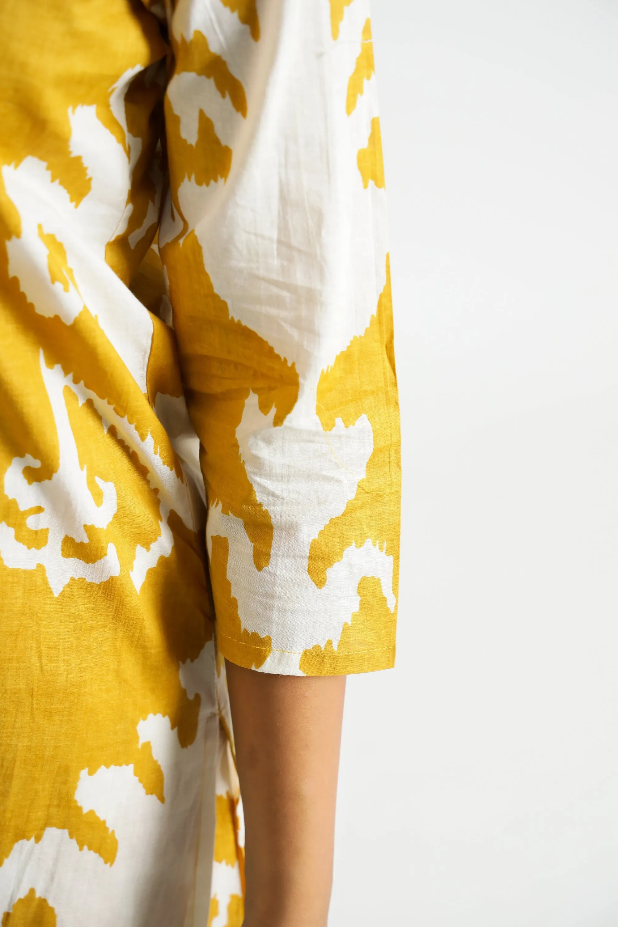 Yellow Motif Organic Printed Pure Cotton Loungewear Set